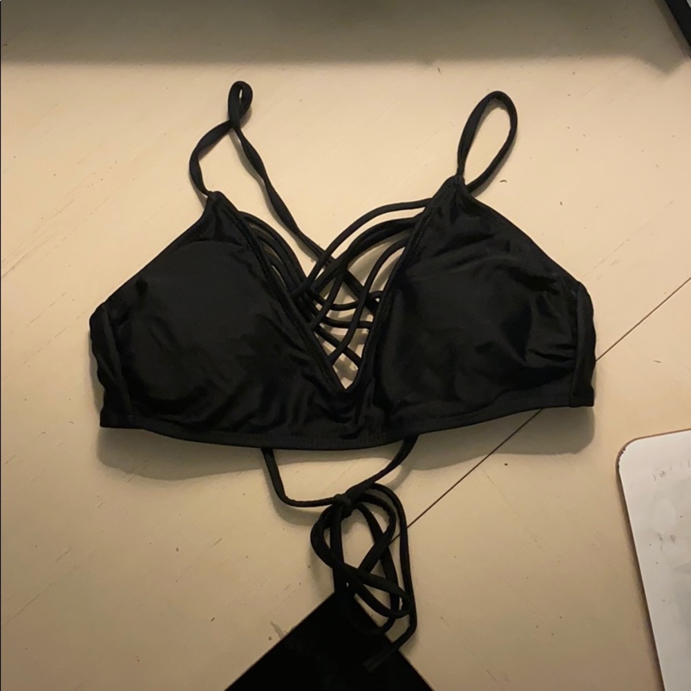 xhilaration black bikini top size xs
